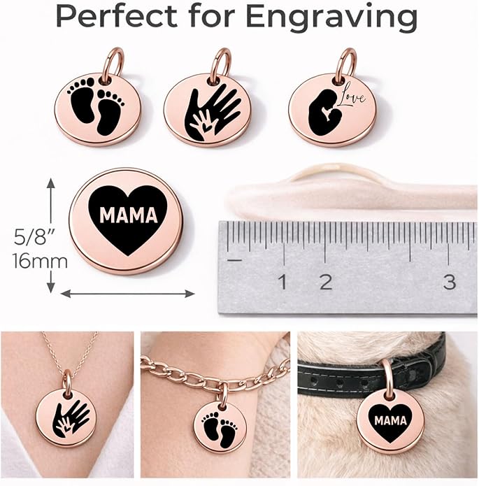 SM Design Pregnancy & New Baby Charm Set – Set of 4 Meaningful Stainless Steel Charms – Great for Crafting, Making Bracelets and Necklaces - Meaningful Keepsake Charms for Expecting & New Moms