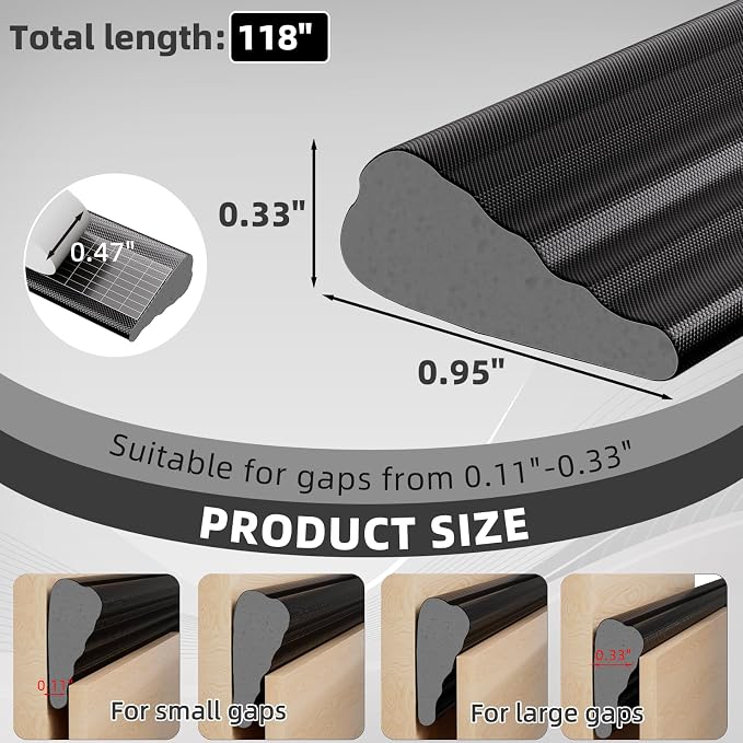 118" Wedge Weather Stripping Door Seal Strip - Image 2