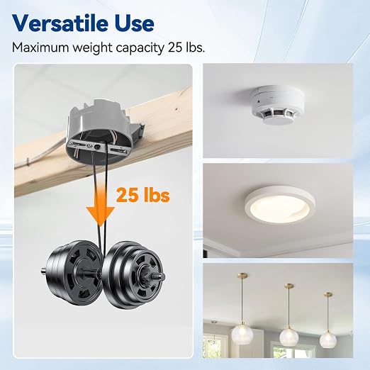 Togalonn 20 Cubic Inch New Work Ceiling Electrical Box, Round Electrical Box - Image 4