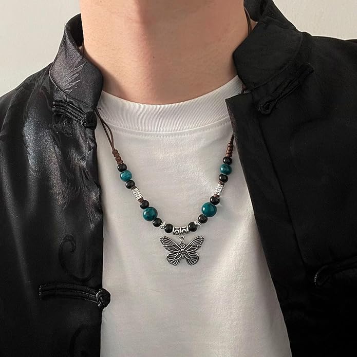 Boho Style Colorful Ceramic Bead Strand Necklace Adjustable Bohemian Jewelry Gift for Women, Fashion Clothing Matching Necklace
