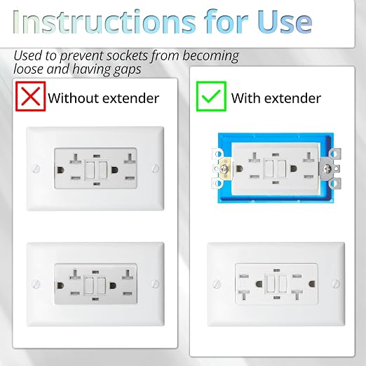 MAKERELE Single Gang Receptacle Outlet Box Extender, 1 Pack | - Image 3