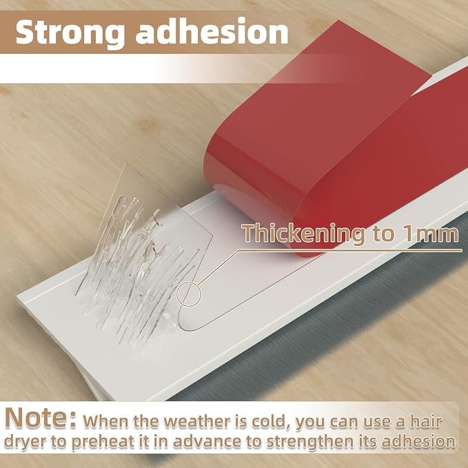 KNEELISA 39”X 1 Pack Door Sweep Brush Bottom Exterior & Interior, Silicone | - Image 3