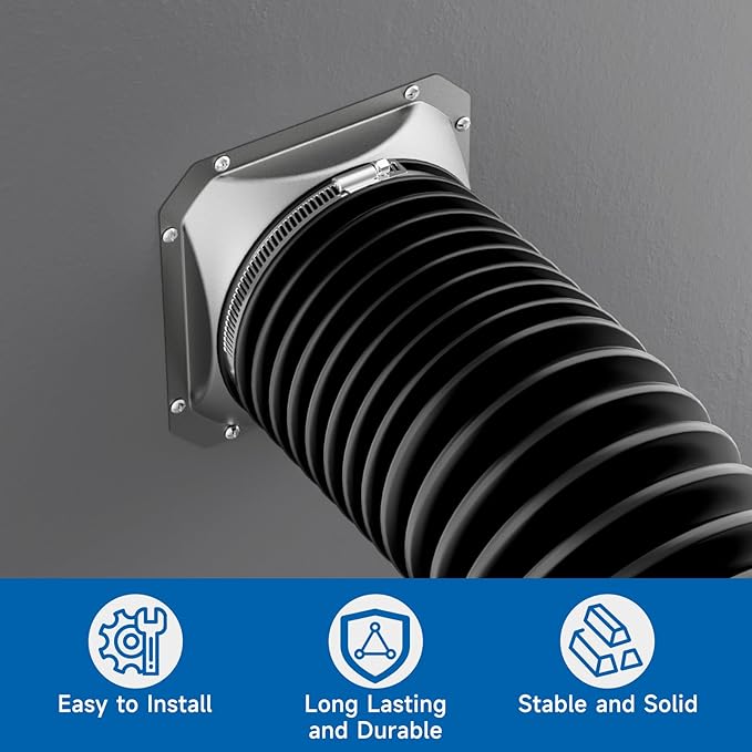 Hon&Guan 8 Inch Square to Round Duct Connector, Metal Vent Flange - Image 4