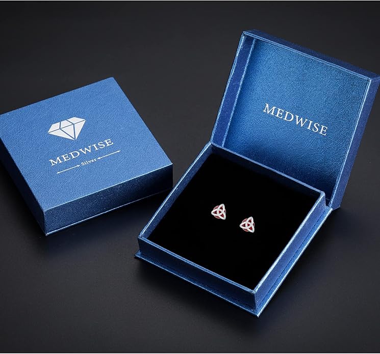 MEDWISE 925 Sterling Silver Birthstone Stud Earrings for Women Birthday Jewelry Gifts for Daughter Mother Women Valentines Day Gifts for Her