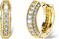 TOPGRILLZ Iced Out Hoop Earrings Cubic Zirconia Huggie Cartilage Cuff Hypoallergenic 14K Gold Plated Luxury Fashion Round Circle Earrings For Men Women