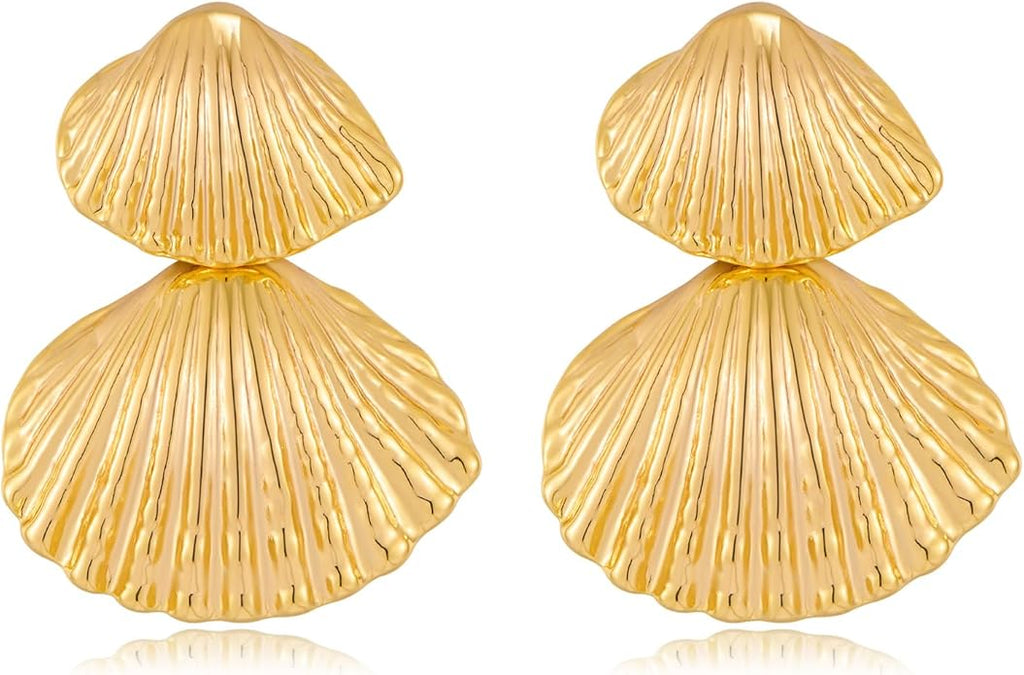 Gold/Silver Shell Dangle Earrings for Women Seashell Drop Dangle Earrings Ocean Beach Earrings Summer Jewelry