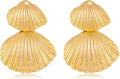 Gold/Silver Shell Dangle Earrings for Women Seashell Drop Dangle Earrings Ocean Beach Earrings Summer Jewelry
