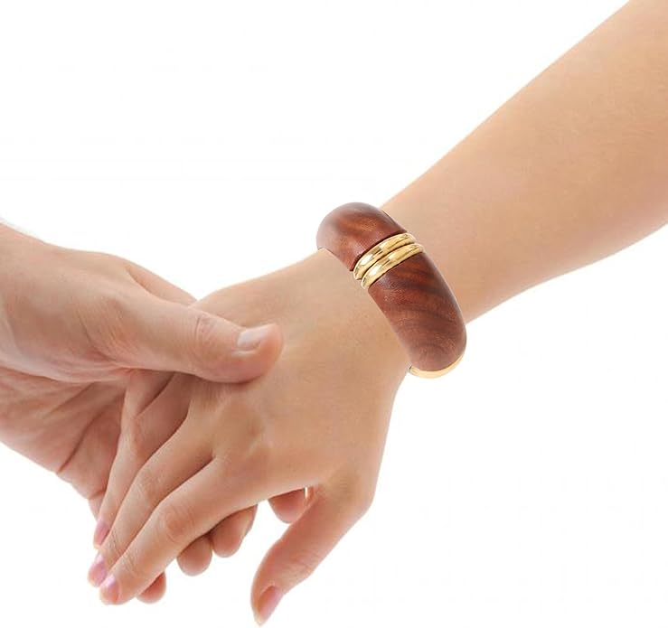 Touchstone wood bracelets for women bangle wooden jewelry handmade artisan bangles natural handcrafted brown olive stylish chunky boho bohemian bracelet brass metal inlaid woods stackable