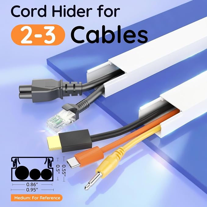 Delamu 236in Cord Hider, Professional Cable Cover Kit - Image 2