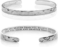 Carviell Engraved Cuff Bracelets for Women – Inspirational, Friendship, Love, Mom, Daughter, Sister, Christian, Graduation, Memorial & Wedding Gifts – 80+ Phrases – Stainless Steel, Gift-Ready