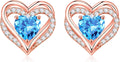 Iefil Valentine Day Gifts for Her - 925 Sterling Silver Heart Stud Earrings Birthday Gifts for Women