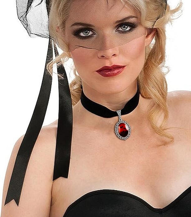 Heart Necklace Valentines Day Gifts for Her, Black Heart Choker Necklace Red Ribbon Choker Love Jewelry as New Year Gifts, Red Velvet Chocker Vintage Jewelry as Birthday Gift for Women