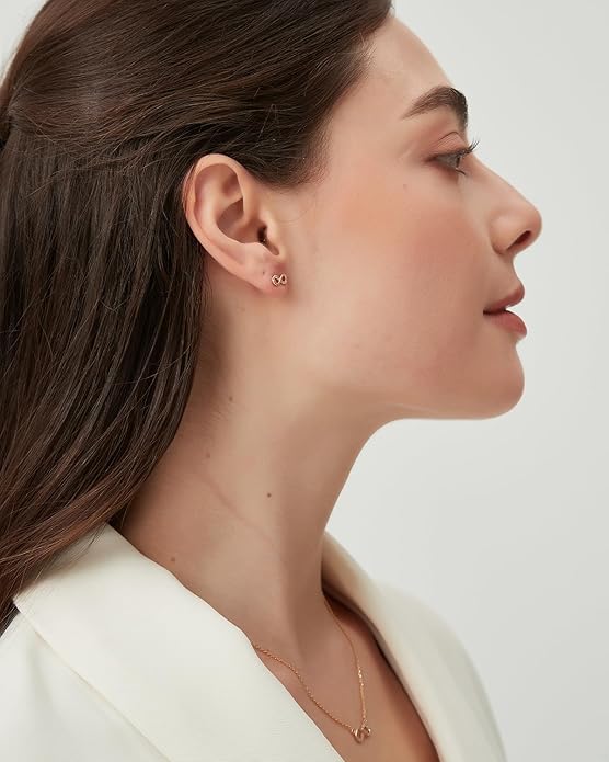 COBI Jewelry Set for Women, 18K Gold & Rhodium Plated CZ Necklace & Earrings, Clover Halo Infinity Solitaire Feather Designs, Dainty Crystal Pendant Sets, Trendy Fashion Gifts for Her