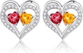 Iefil Valentines Day Gifts for Her - 925 Sterling Silver Birthstone Earrings, Anniversary Birthday Gifts for Women Wife Girlfriend Mom