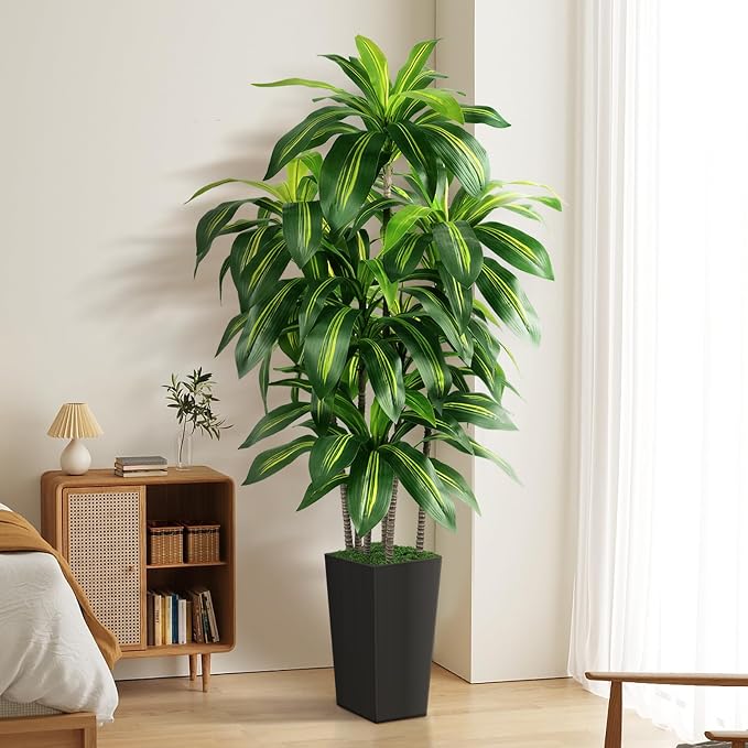 Artificial Dracaena Tree Indoor, 5FT Tall Fake Tree - Image 8