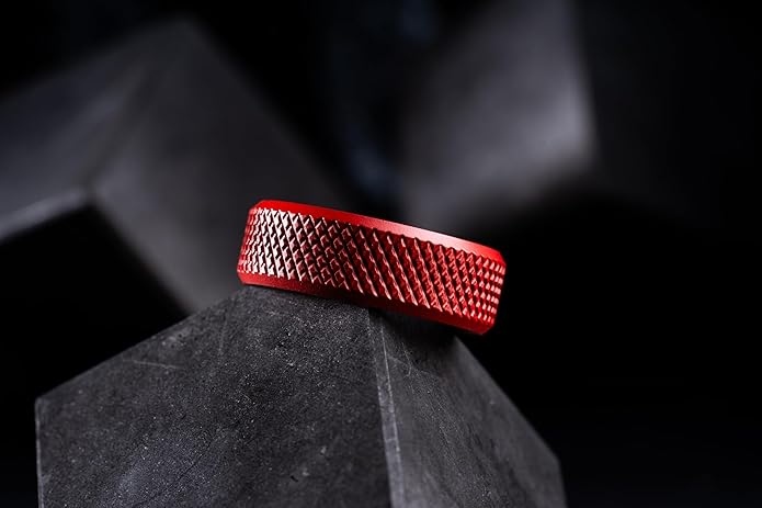 100S JEWELRY Knurl Tungsten Rings with Knurling Diamond Pattern Men Wedding Band 8mm wide Hypoallergenic Size 6-16