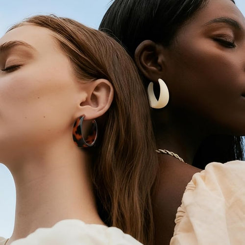 10 Pairs Chunky Gold Earrings for Women, Hypoallergenic Statement Hoops Earring for Multipack, Trendy Gold Chunky Hoop Earrings Jewelry for Gift