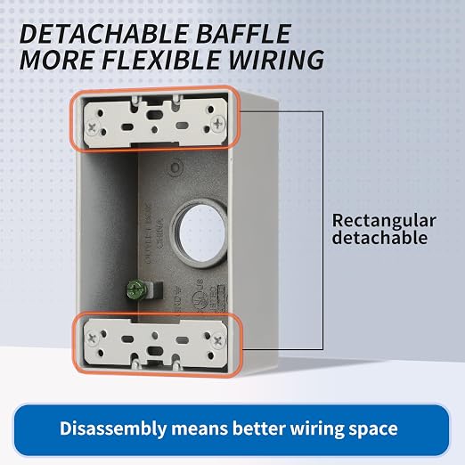 Weatherproof Outlet Box with Three 3/4-in Threaded Outlets, 9 Pack | Features - Image 4