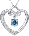 Heart Birthstone Necklaces Gifts for Women Wife, Jewelry for Women Wedding Anniversary Birthday Gifts for Wife Girlfriend Mom Christmas Valentines Gifts S925 Sterling Silver