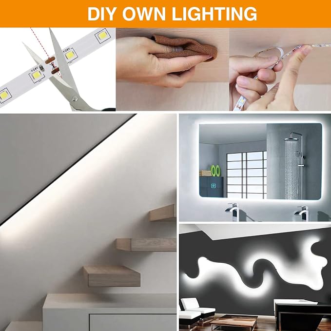 CT CAPETRONIX White LED Strip Light, 49.2 Feet 24 Volt LED Light Strip White - Image 5
