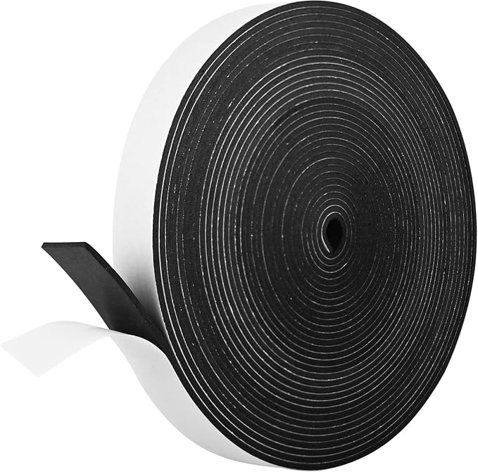Kikerike Self Adhesive Foam Tape Weatherstrip 1In x 1/8In x 40Ft High Density by Kikerike