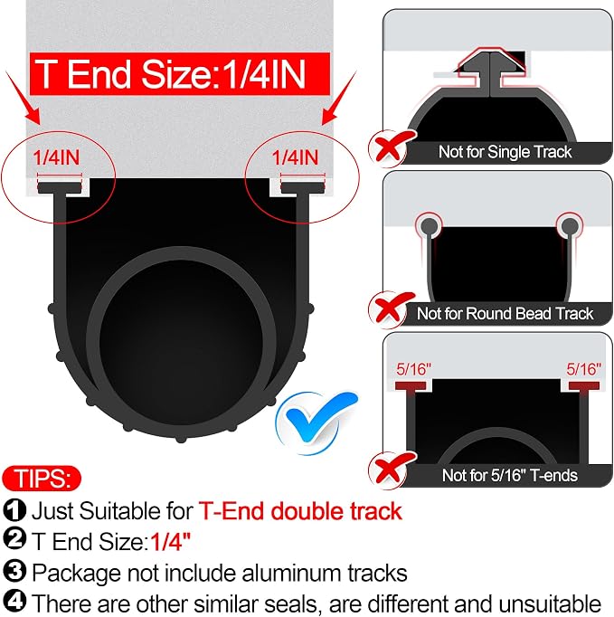 Garage Door Bottom Seals Rubber 10FT Weather Stripping Weatherproof Seal - Image 3