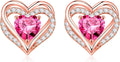 Iefil Valentine Day Gifts for Her - 925 Sterling Silver Heart Stud Earrings Birthday Gifts for Women