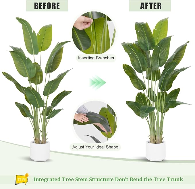 Artificial Bird of Paradise Plant 7.5Ft Tall Fake Tropical Palm Tree Large Fake - Image 5