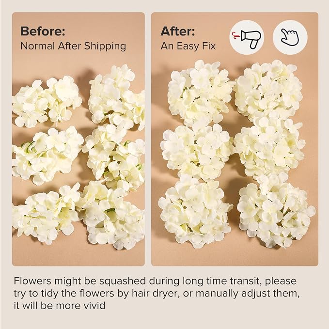 Auihiay 304Pcs Hydrangea Artificial Flowers Bulk, Silk Hydrangeas Flowers | - Image 9