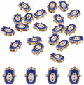 MECCANIXITY 20 Pcs Hand Evil Eye Beads Colorful Flat Loose Spacer Evil Eye Charms for DIY Bracelet Earrings Necklace Crafts Jewelry Making, Bright Blue