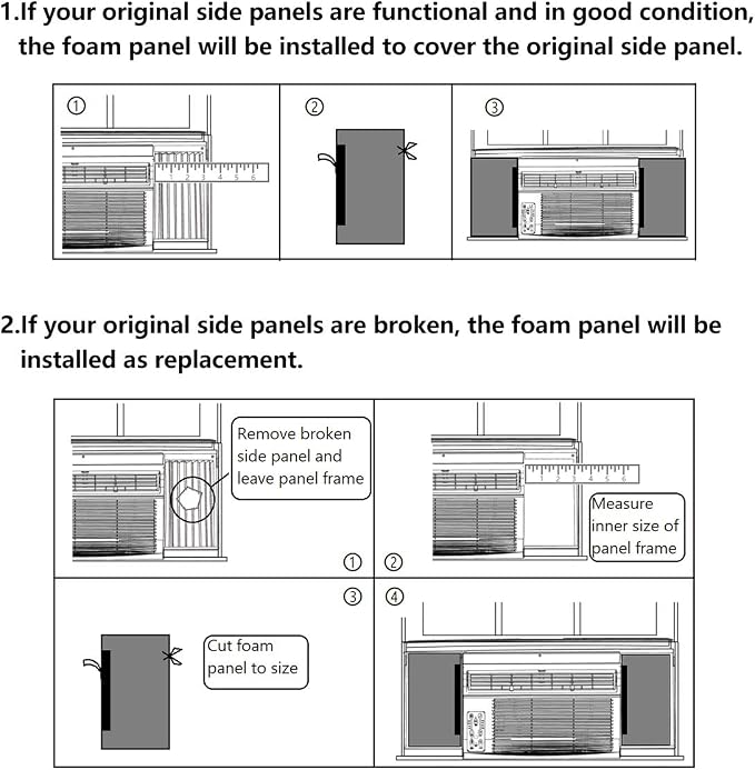 Window Air Conditioner Foam Insulation Panels, AC Side Insulating Panel Kit - Image 6