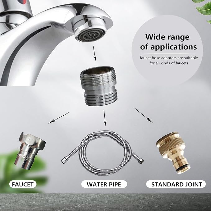 7 Piece Faucet Adapter Kits, Kitchen Brass Male & Female Aerator Adapters - Image 4