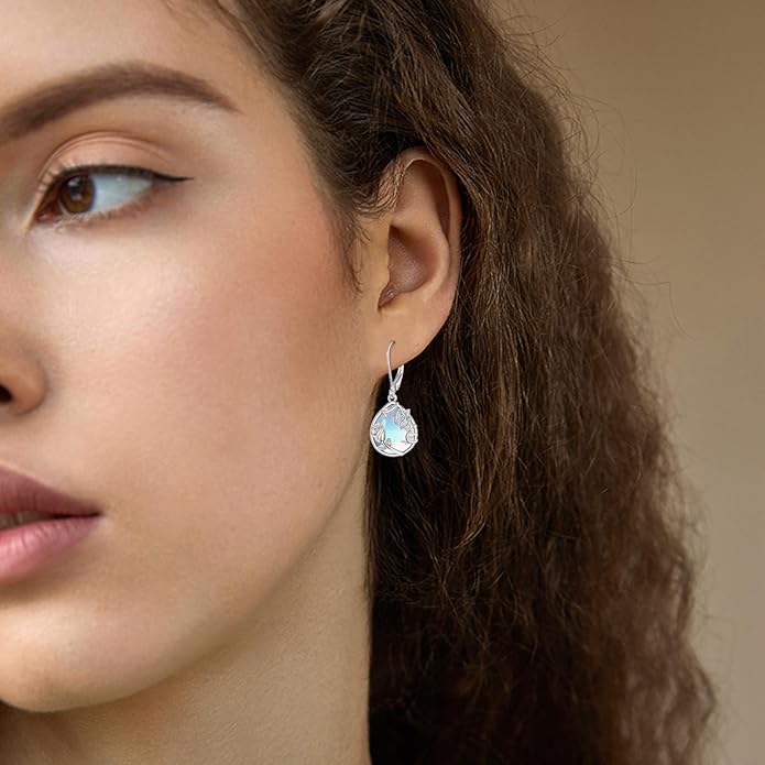 VONALA Flower Earrings for Women 925 Sterling Silver Rose/Lotus/Scottish Thistle/Tulip/Lilac/Mushroom/Pineapple Dangle Drop Earrings Flower Jewelry Gifts for Women Girls Birthday Gifts