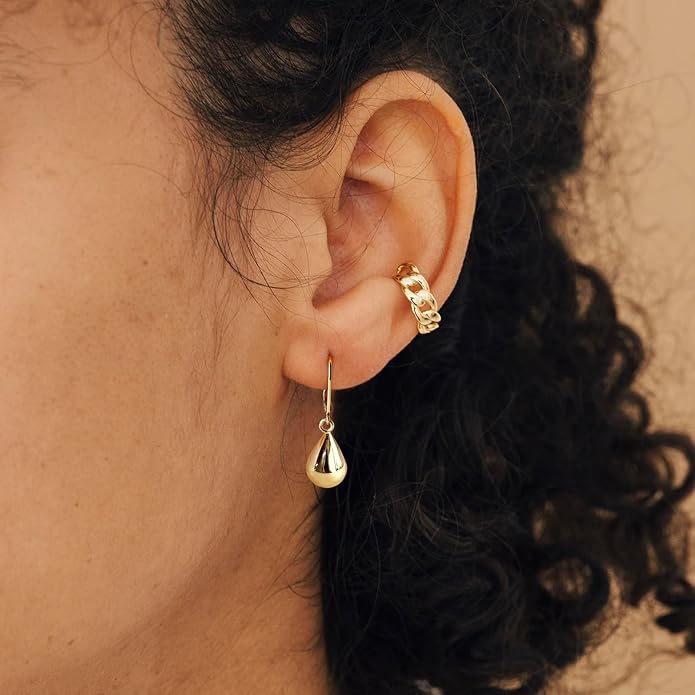 14K Gold Earring Cross Waterdrop Butterfly Heart Knot Earrings for Women Gold Silver Cross Leverback Drop Gold Silver Teardrop Hoop Dangle Earring White Gold Dangle Drop Earring
