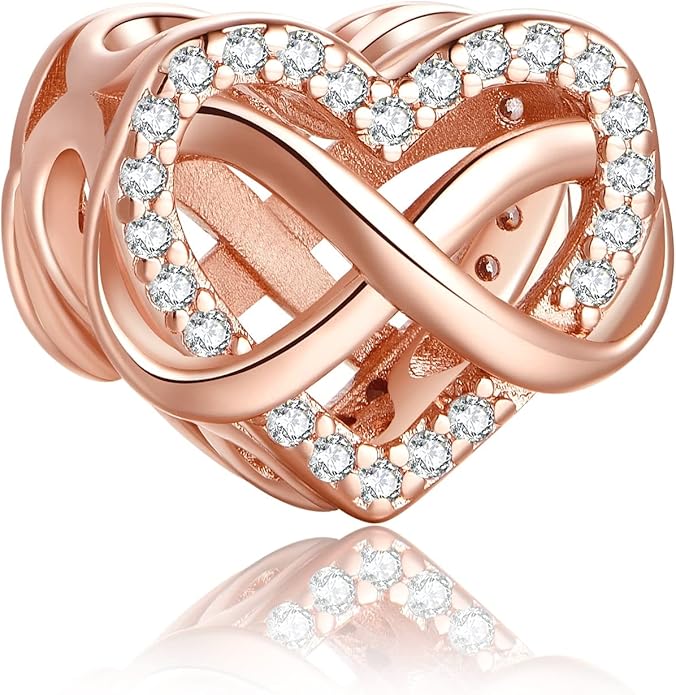 Birthday Fashion Love Heart Dangle Charm 925 Sterling Silver Charms fits Bracelets and Necklace Pendant Bead Charms Jewelry Present for Women Family Friends