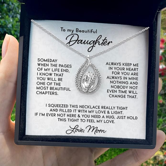 TRYNDI To My Daughter Necklace from Dad - Christmas Gifts for Daughter, Granddaughter, Daughter-In-Law, Women's Jewelry Gifts for Women Birthday, Valentine's Day, Mother's Day