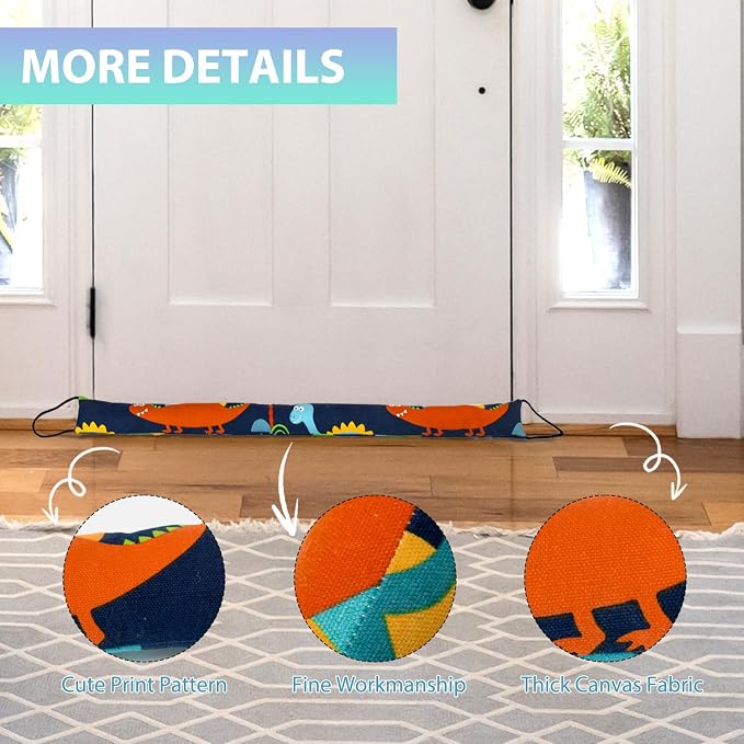Weighted Door Draft Stopper, 2 Pack 36 Inch Under Door Blocker, Bottom of Door - Image 5