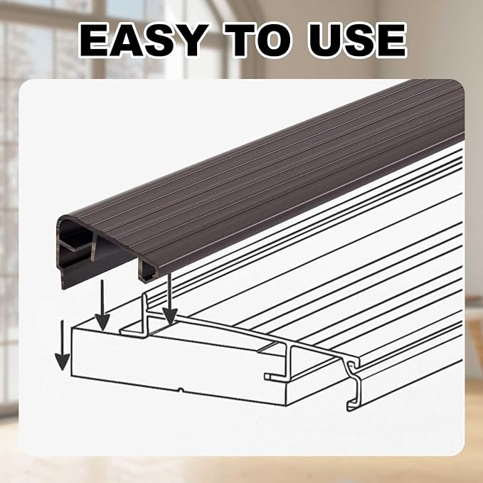 4 Pcs 36" L Fixed Vinyl Sill Threshold Cap 1-5/32 Inches High, Dark Brown | - Image 5