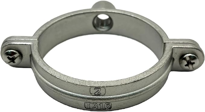 2" NPS 316 Stainless Steel Split Ring Pipe Hanger, Heavy-Duty Stationary Pipe - Image 5