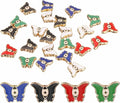 MECCANIXITY 20 Pcs Butterfly Evil Eye Beads Colorful Flat Loose Spacer Evil Eye Charms for DIY Bracelet Earrings Necklace Crafts Jewelry Making, Green/Red/Bright Blue/Black/White