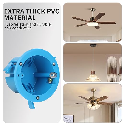 1 Gang PVC Round Ceiling Electrical Box, 1 Pack | Old Work, 4.25" Dia - Image 4