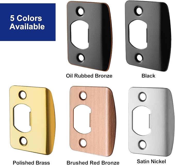 Standard Door Strike Plates 2-1/4"x1-3/4", Satin Nickel, 4 Pack | Edges Deburred - Image 6