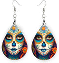 Teardrop Wood Earrings Light Weight Printed Image Dangle Jewelry, Fun and Funky Earrings