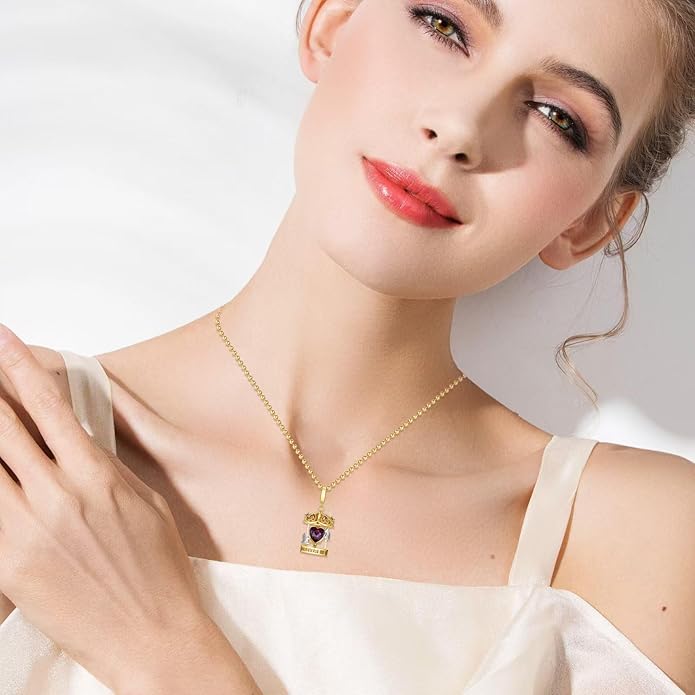Gold Heart Pendant Necklace for Women ,14K Gold Cubic Zirconia Necklace Jewelry, Carousel Horses Pendant Necklaces Jewelry ,Valentines Gifts for Her Gifts,for Daughter Son Mom Granddaughter Grandma Christmas Birthday Presents