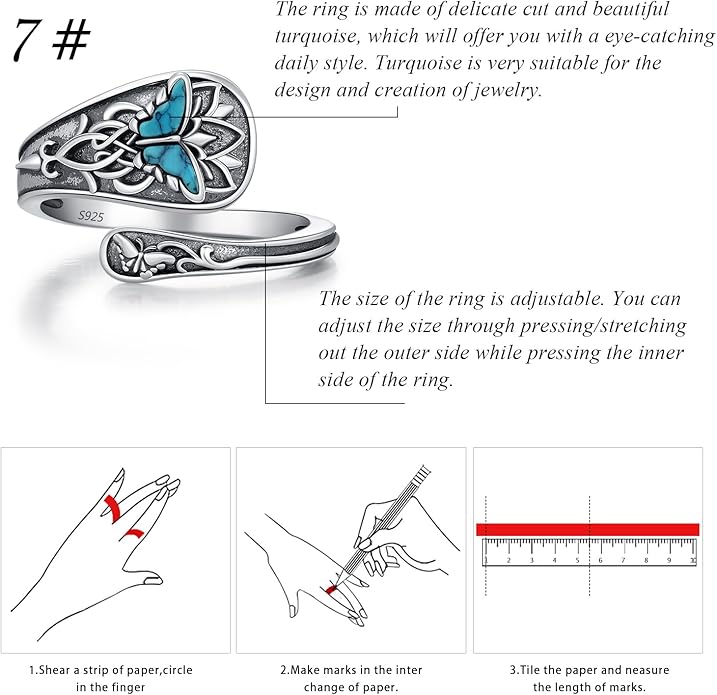Spoon Ring for Women 925 Sterling Silver Hummingbird Ring Vintage Antique Spoon Rings Hummingbird Jewelry Adjustable Rings for Women