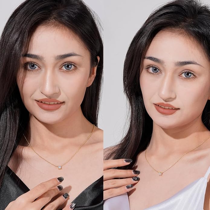 Layered Gold Necklaces for Women, Stackable 14K Gold Plated Necklace, Dainty Cross/Circle/Heart Pendant layered Necklace, Adjustable Dainty Gold/Silver Necklace Jewelry Set for Women