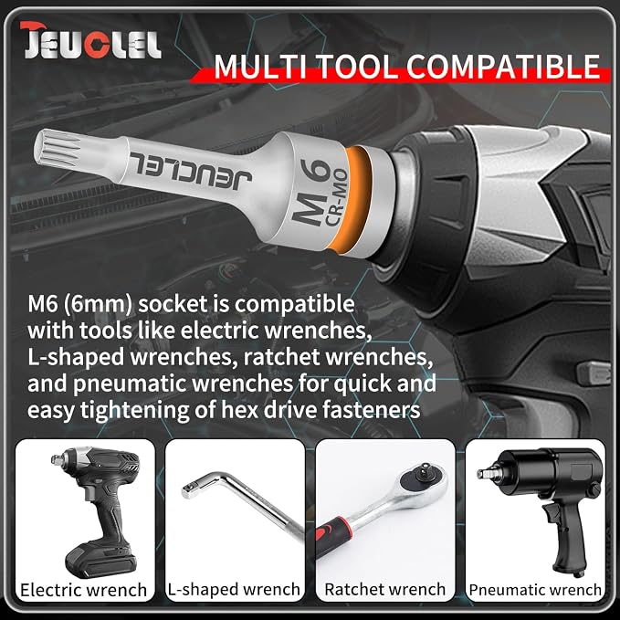 M6 Triple Square Impact Spline Bit Socket, 6mm 1/2" Drive Socket | 12 Point - Image 5