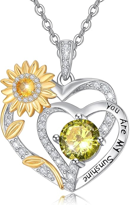 Valentine's Day Gifts for Wife 925 Sterling Silver Double Birthstone Pendant Necklaces I Love You for Always and Forever Necklace Anniversary Birthday Gifts for Wife Girlfriend Mom Her