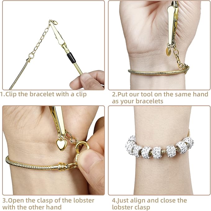 10 Pcs 7.87 Inch Snake Chain Charm Bracelet Chains with Bracelet Helper Adjustable Snake Charm Bracelet with Heart Lobster Clasp Extender Chain DIY Bracelet Chains for Women Jewelry Making Supplies