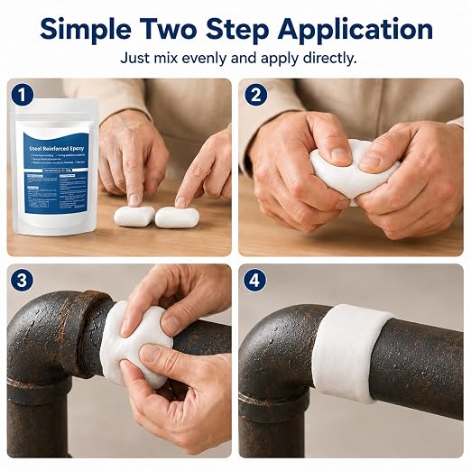2 Pcs Epoxy Putty Fast Repair Clay, 2-Part Repair Filler Putty, Steel - Image 6